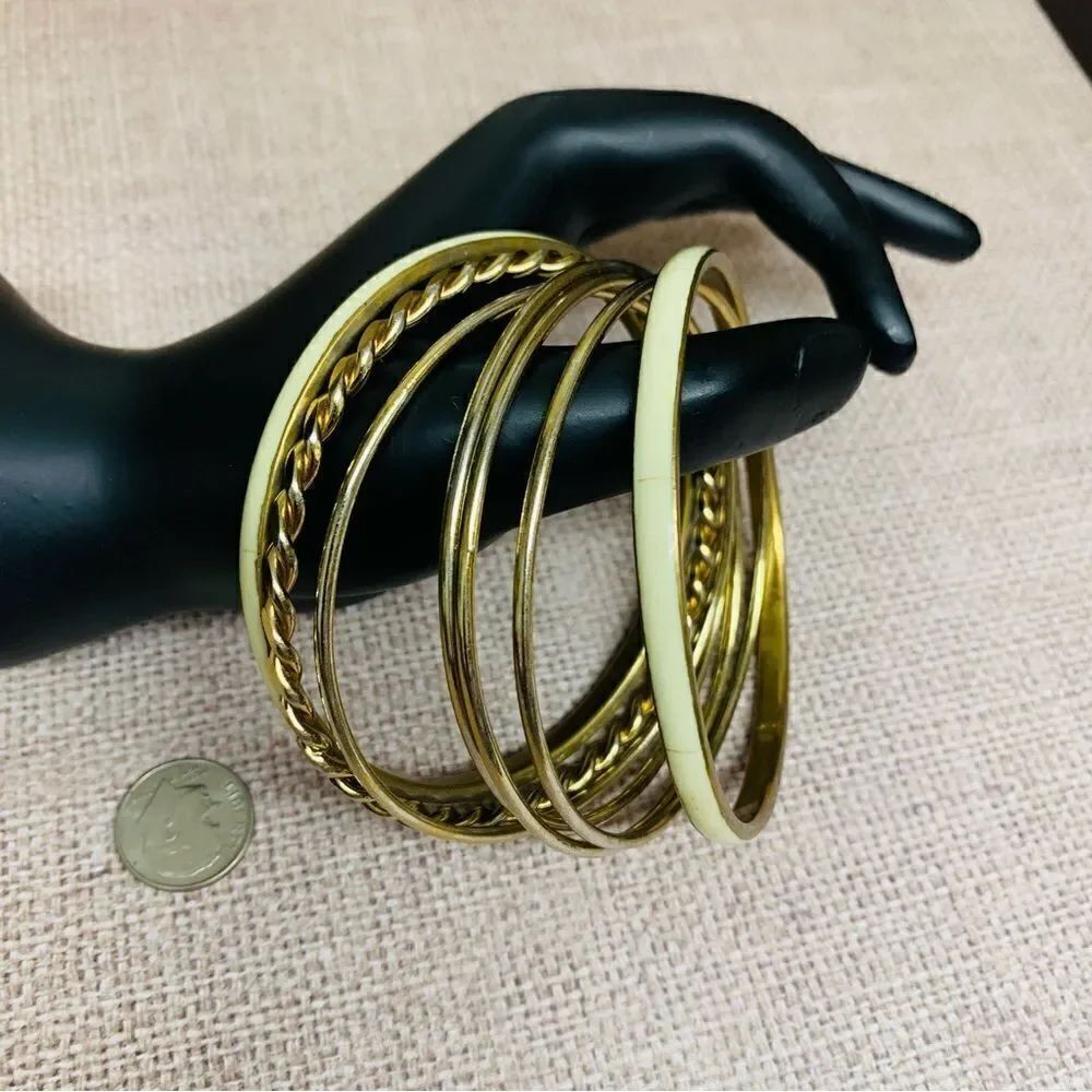 Gold and Inlay Bangles Set